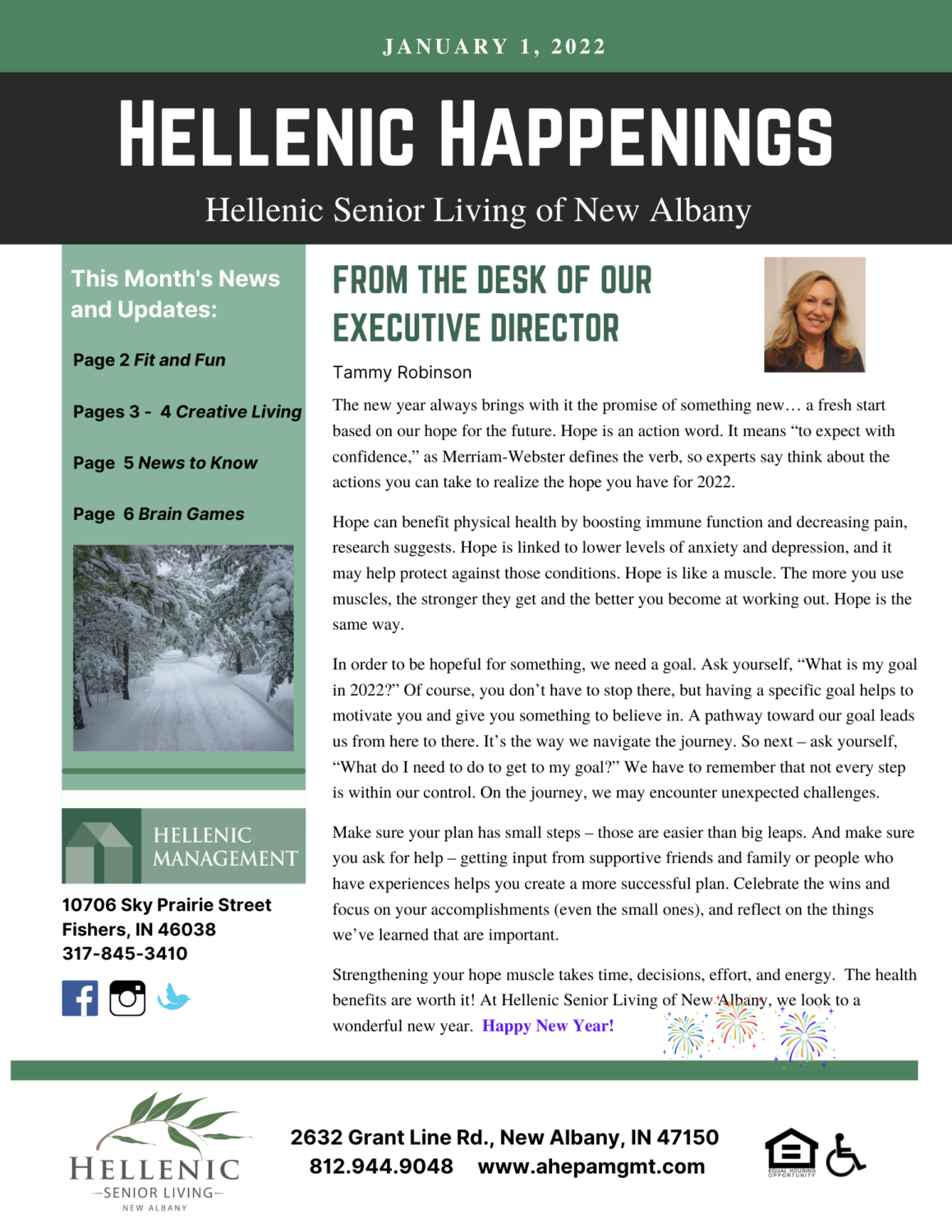 Hellenic Happenings January Newsletter, page 1