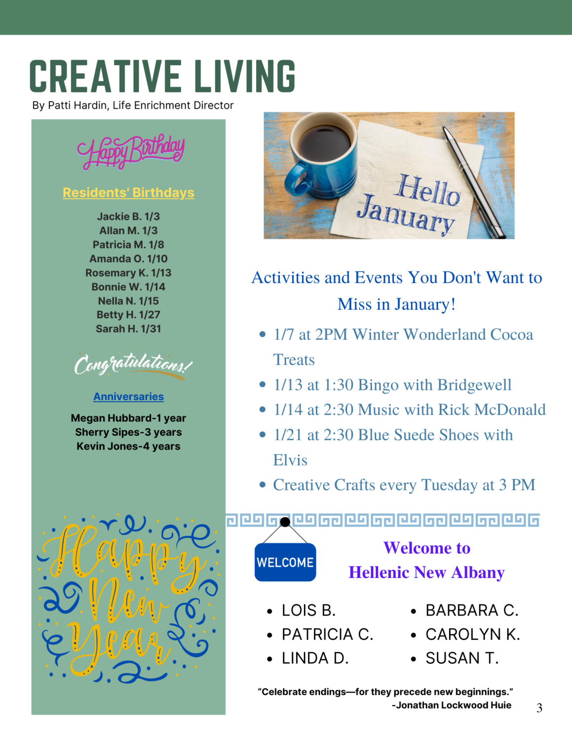 Hellenic Happenings January Newsletter, page 3